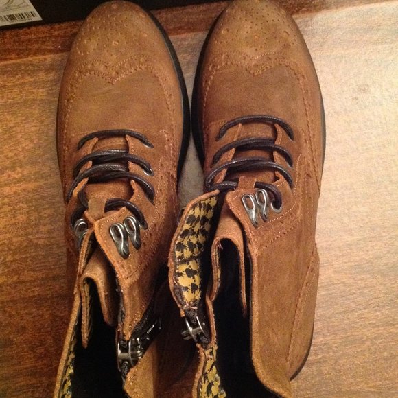 Karl Lagerfeld Paris Men's Brown Suede Wingtip Boots 11M New in Box - Picture 4 of 11